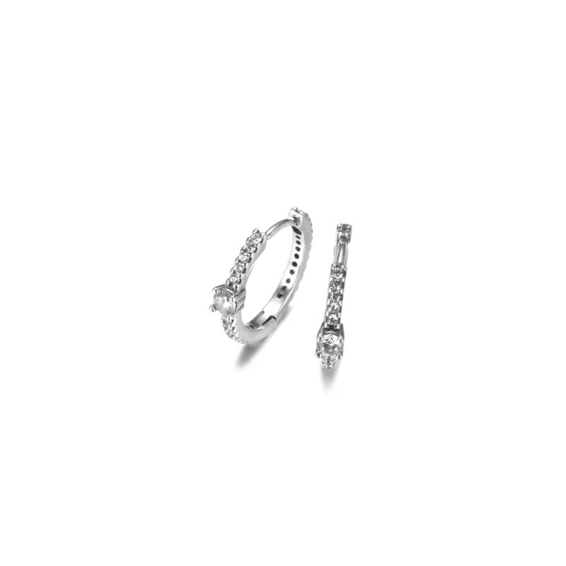(image pour) Boucles d'oreilles créoles scintillantes PANDORA - 299406C01 - Afficher 2