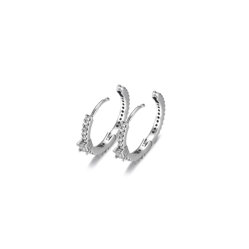 (image pour) Boucles d'oreilles créoles scintillantes PANDORA - 299406C01 - Afficher 4