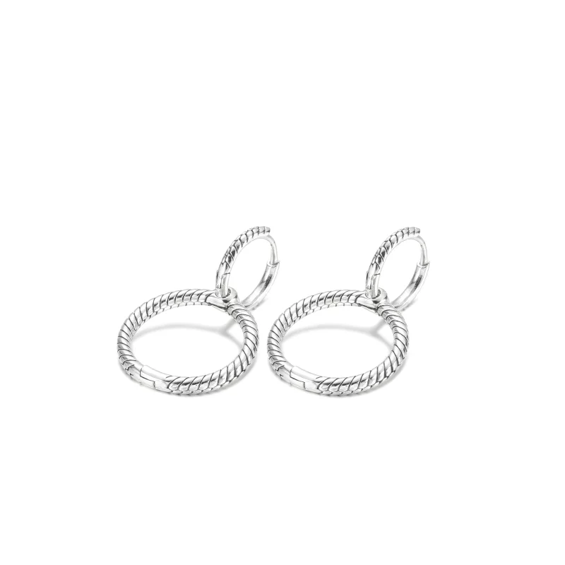 (image pour) Boucles d'oreilles à double anneau Pandora Moments Charm - 299562C00 - Afficher 2