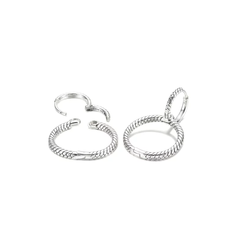 (image pour) Boucles d'oreilles à double anneau Pandora Moments Charm - 299562C00 - Afficher 3