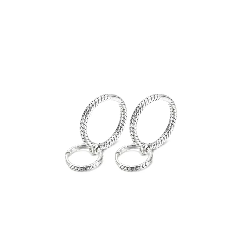 (image pour) Boucles d'oreilles à double anneau Pandora Moments Charm - 299562C00 - Afficher 5