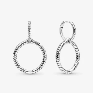 (image pour) Boucles d'oreilles à double anneau Pandora Moments Charm - 299562C00