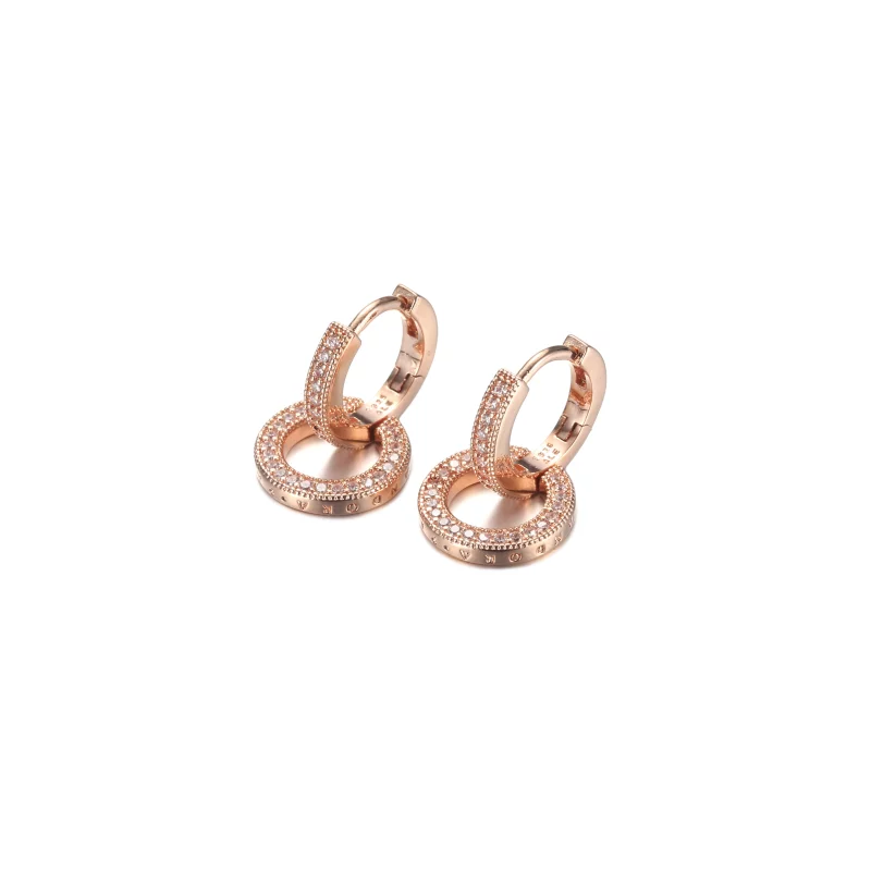 (image pour) Boucles d'oreilles double anneau étincelantes PANDORA - 289052C01 - Afficher 2
