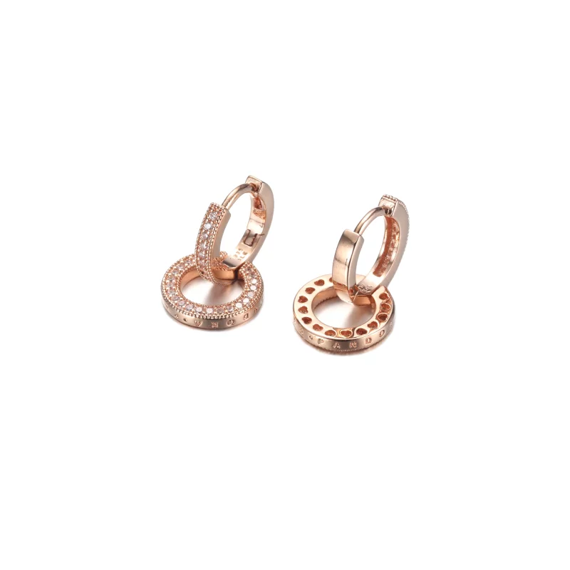 (image pour) Boucles d'oreilles double anneau étincelantes PANDORA - 289052C01 - Afficher 3