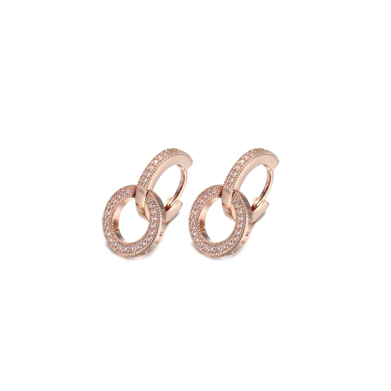 (image pour) Boucles d'oreilles double anneau étincelantes PANDORA - 289052C01 - Afficher 4