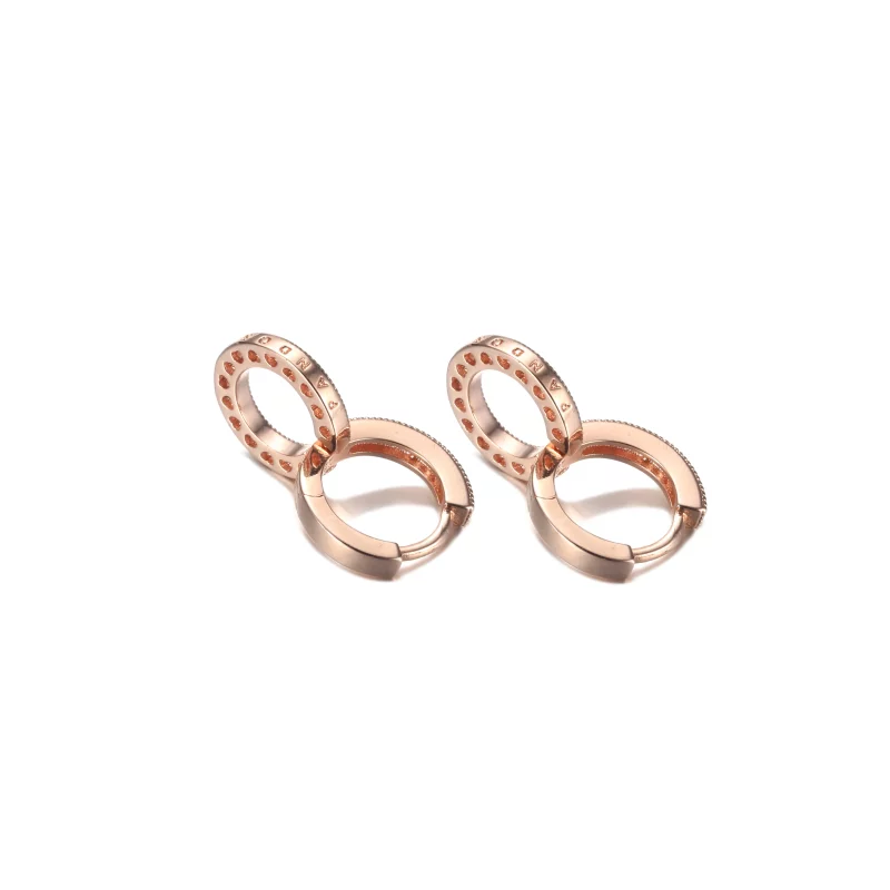 (image pour) Boucles d'oreilles double anneau étincelantes PANDORA - 289052C01 - Afficher 5