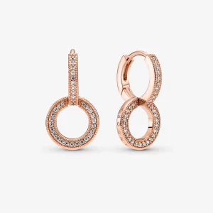 (image pour) Boucles d'oreilles double anneau étincelantes PANDORA - 289052C01