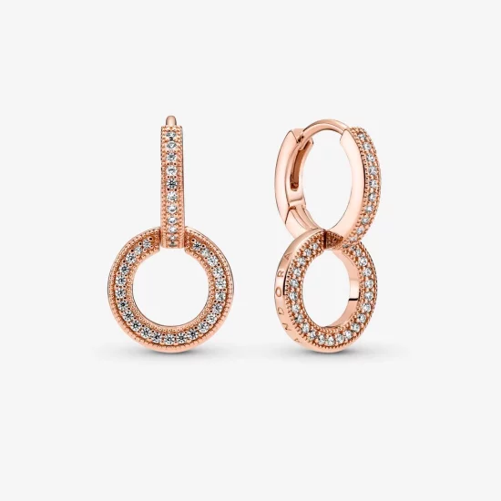 (image pour) Boucles d'oreilles double anneau étincelantes PANDORA - 289052C01