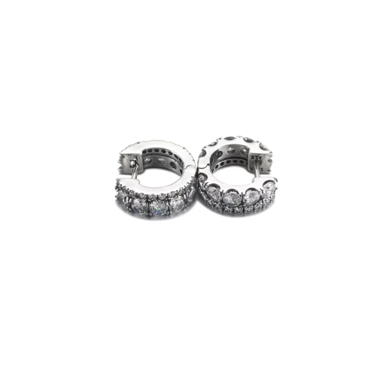 (image pour) Boucles d'oreilles à double bande pavée PANDORA - 290058C01 - Afficher 4