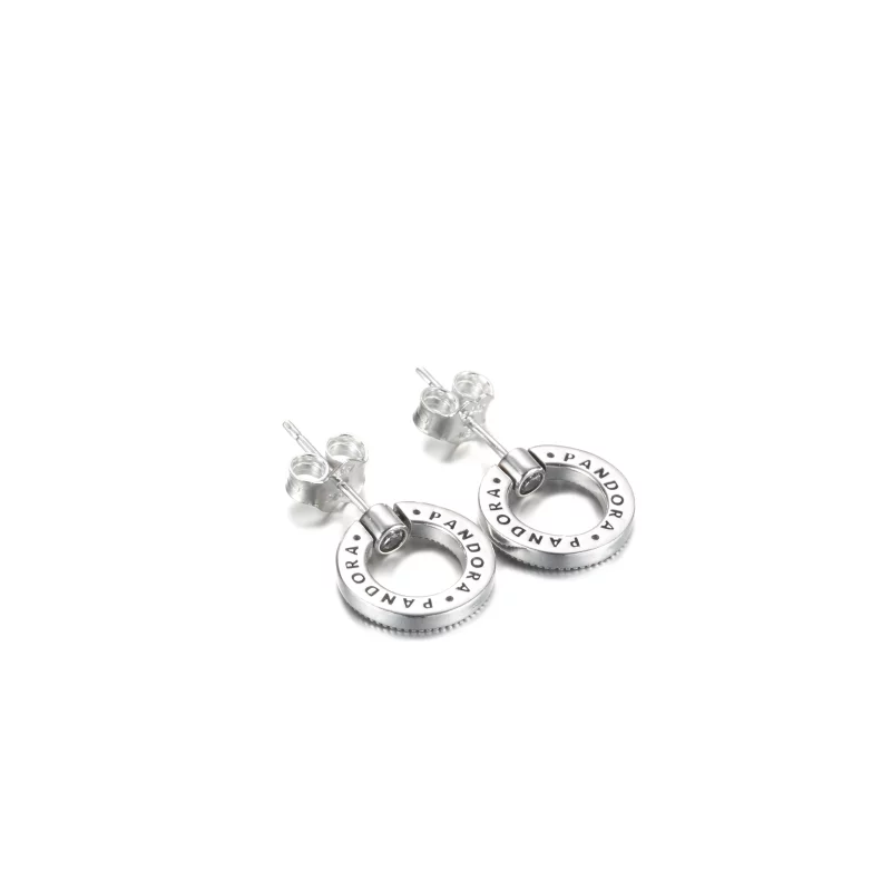 (image pour) Boucles d'oreilles PANDORA à clou réversibles avec cercle en pavé et logo - 2994 - Afficher 4