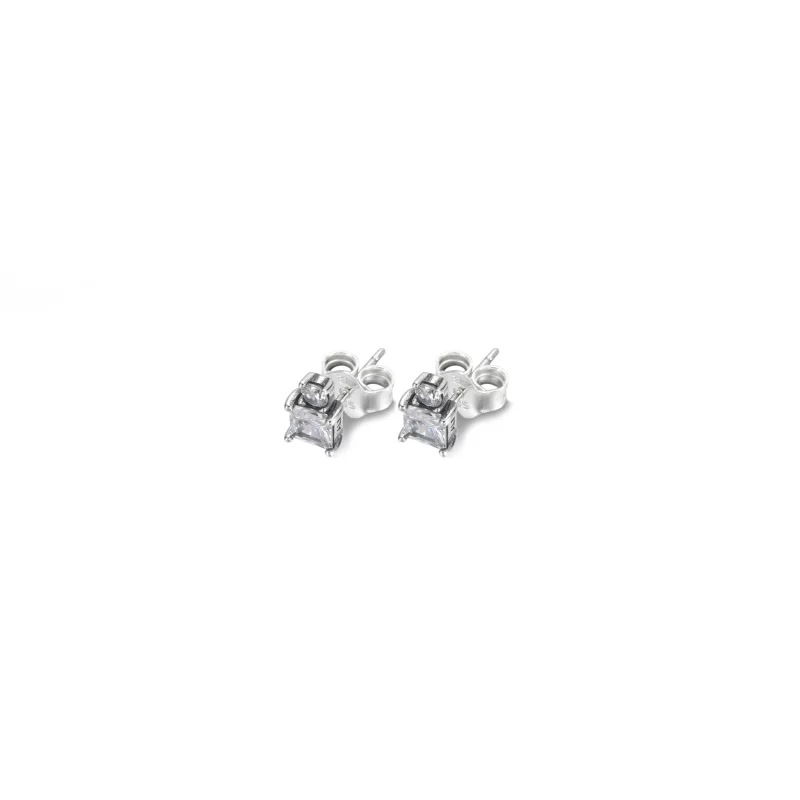 (image pour) Boucles d'oreilles rondes et carrées étincelantes PANDORA - 290036C01 - Afficher 4
