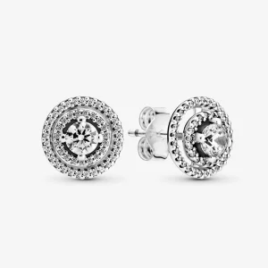 (image pour) Boucles d'oreilles étincelantes PANDORA Double Halo - 299411C01