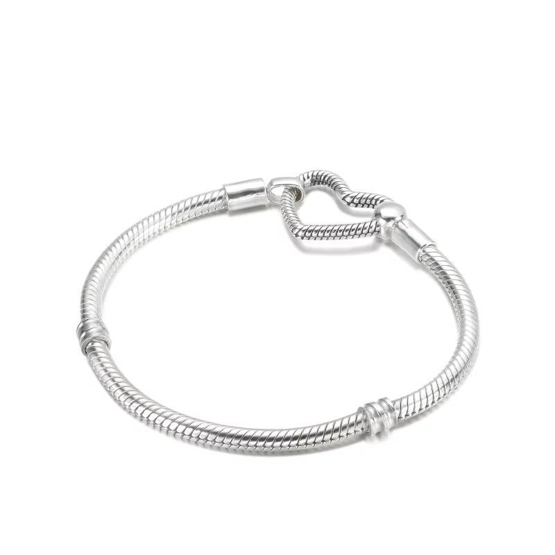 (image pour) Bracelet à chaîne serpent avec fermoir en forme de cœur Moments de Pandora - 599 - Afficher 2