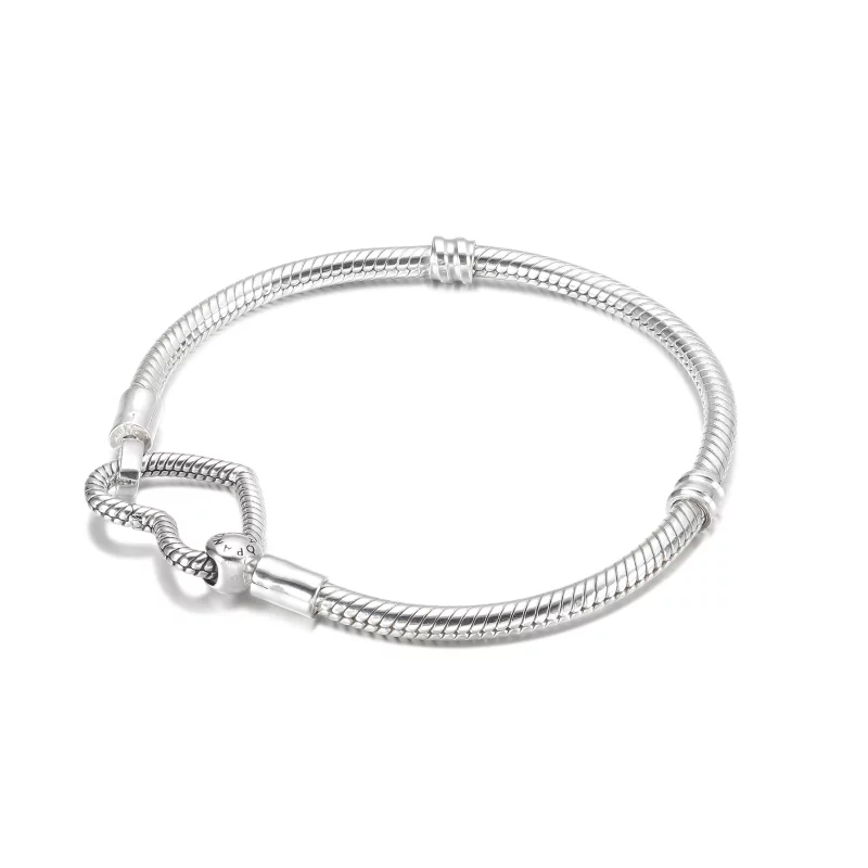 (image pour) Bracelet à chaîne serpent avec fermoir en forme de cœur Moments de Pandora - 599 - Afficher 3