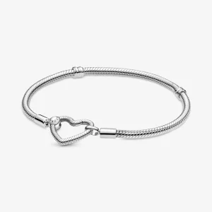 (image pour) Bracelet à chaîne serpent avec fermoir en forme de cœur Moments de Pandora - 599539C00