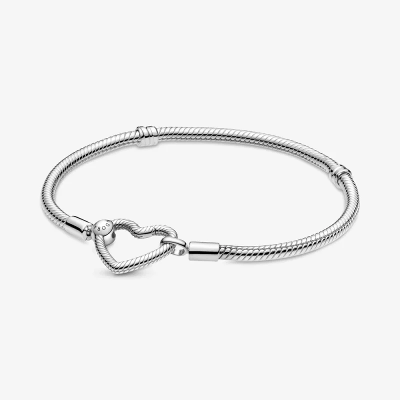 (image pour) Bracelet à chaîne serpent avec fermoir en forme de cœur Moments de Pandora - 599539C00