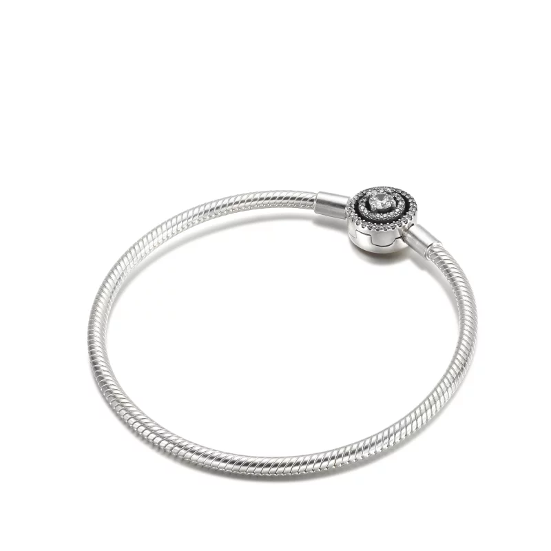 (image pour) Bracelet chaîne serpent Pandora Moments Halo - 590038C01 - Afficher 2