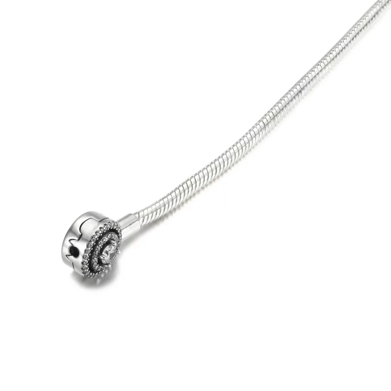 (image pour) Bracelet chaîne serpent Pandora Moments Halo - 590038C01 - Afficher 4