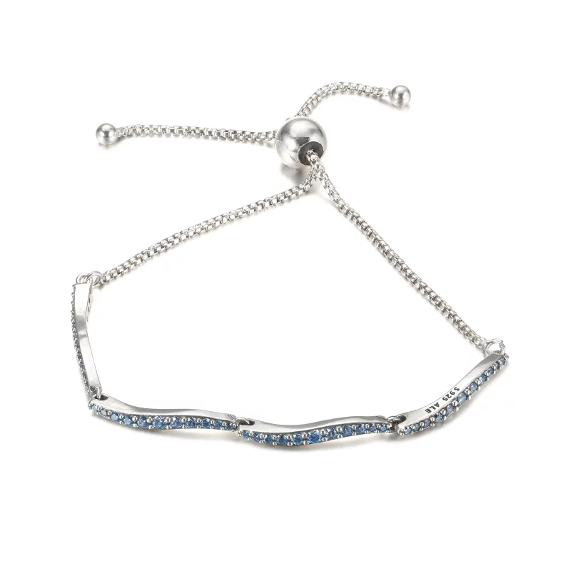 (image pour) Bracelet coulissant PANDORA Bleu Ondulé - 599436C01 - Afficher 2