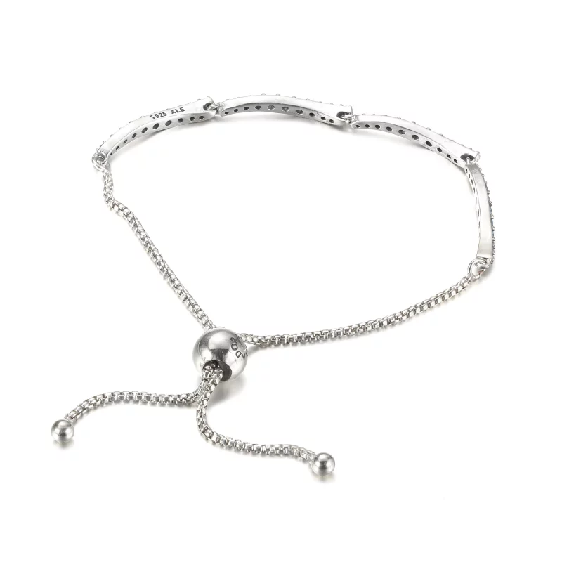 (image pour) Bracelet coulissant PANDORA Bleu Ondulé - 599436C01 - Afficher 3