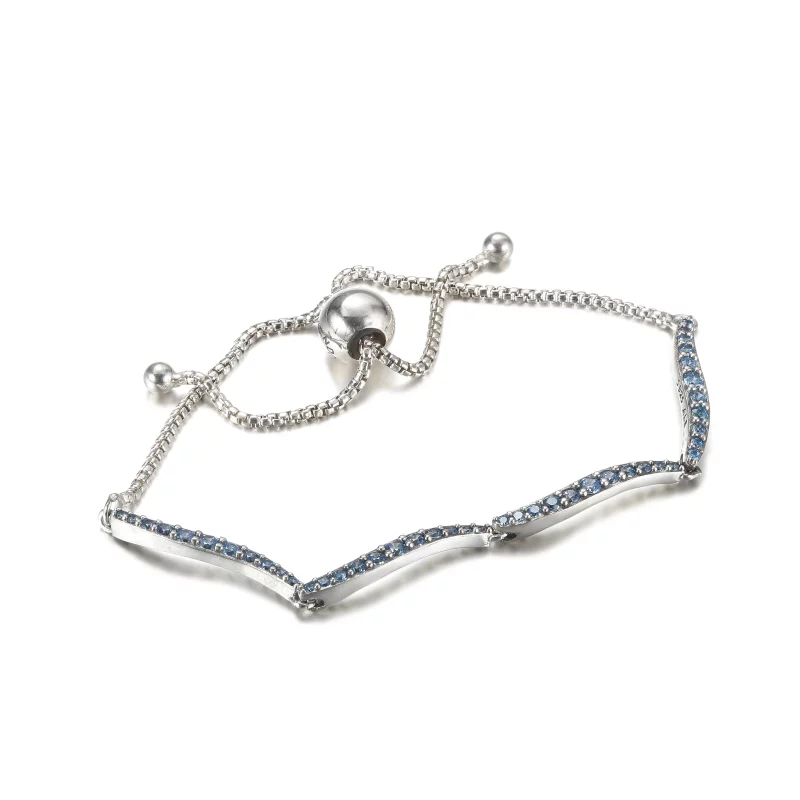 (image pour) Bracelet coulissant PANDORA Bleu Ondulé - 599436C01 - Afficher 4