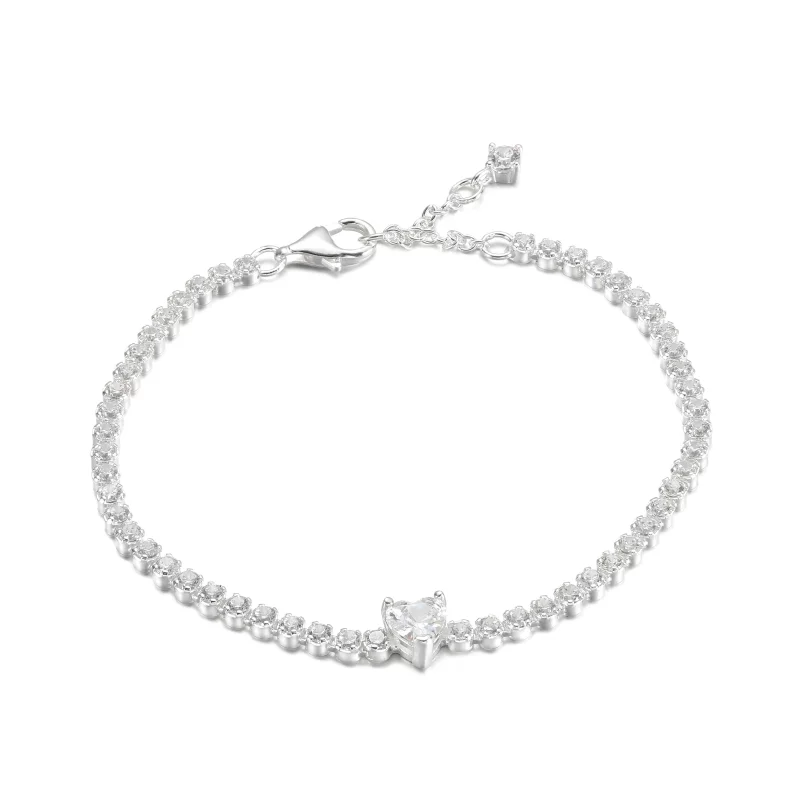 (image pour) Bracelet de tennis cœur étincelant PANDORA - 590041C01 - Afficher 2
