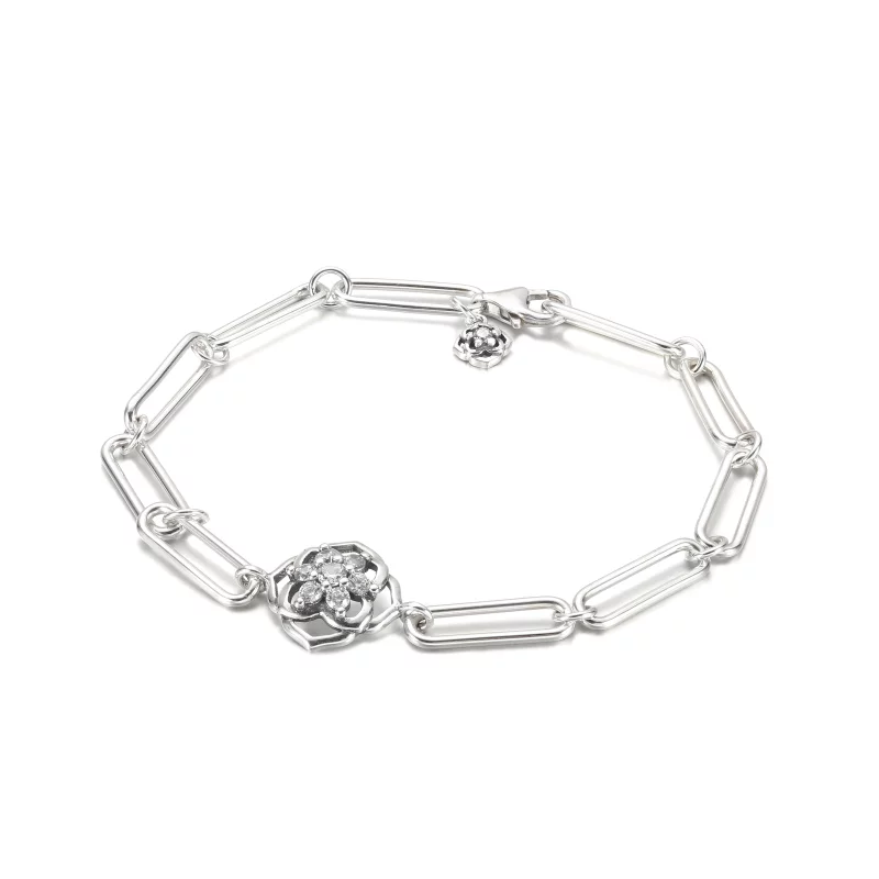 (image pour) Bracelet à maillons en forme de pétales de rose PANDORA - 599409C01 - Afficher 2