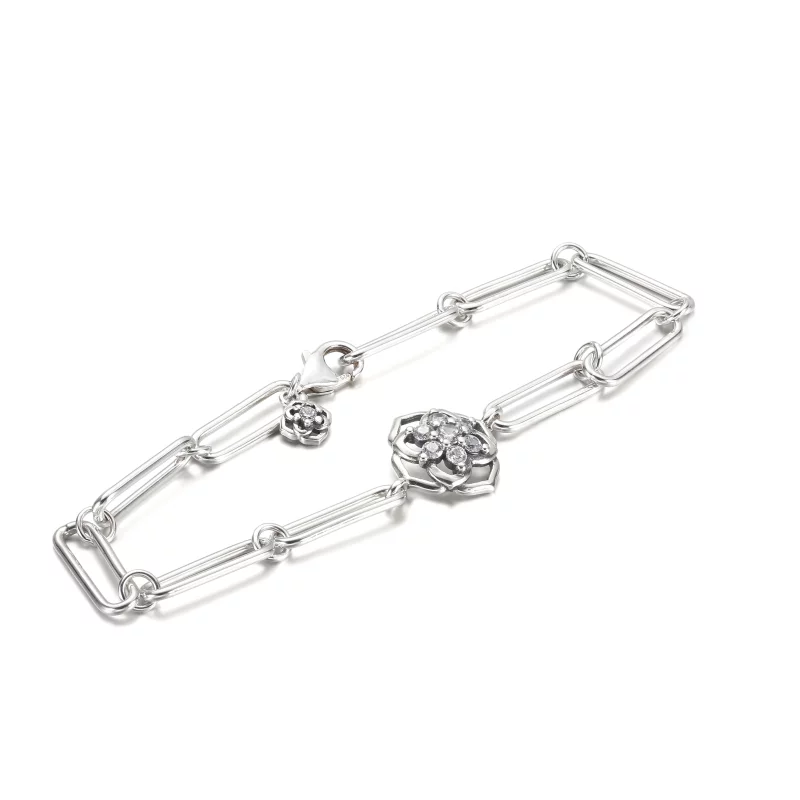 (image pour) Bracelet à maillons en forme de pétales de rose PANDORA - 599409C01 - Afficher 5