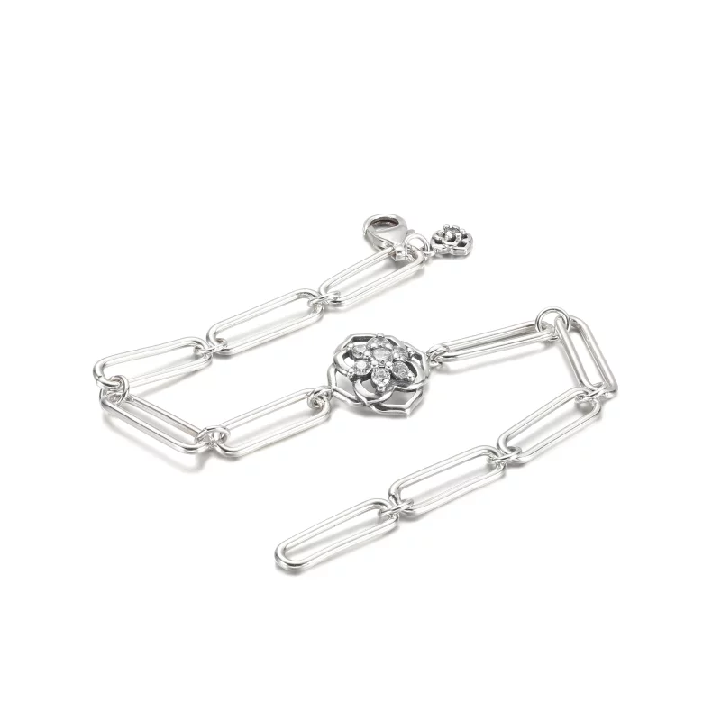 (image pour) Bracelet à maillons en forme de pétales de rose PANDORA - 599409C01 - Afficher 6