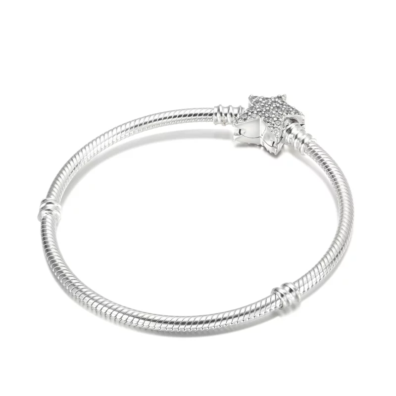 (image pour) Bracelet Pandora Moments avec fermoir en étoile asymétrique et chaîne serpent - - Afficher 2