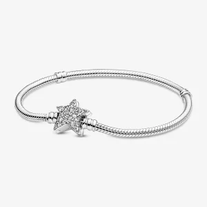 (image pour) Bracelet Pandora Moments avec fermoir en étoile asymétrique et chaîne serpent - 599639C01