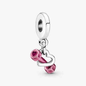 (image pour) Breloque PANDORA Haltère et Cœur Dangle - 799545C01