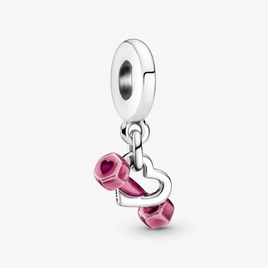 (image pour) Breloque PANDORA Haltère et Cœur Dangle - 799545C01