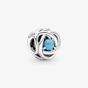 (image pour) Charm Cercle d'Éternité Turquoise Bleu Décembre PANDORA - 790064C02
