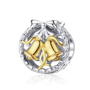 Charm de Noël en argent de style Pandora - SCC1358 (image pour) Charm de Noël en argent de style Pandora - SCC1358