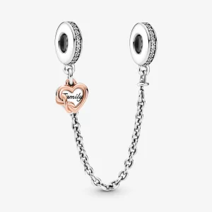 (image pour) Charm de sécurité en forme de cœur pour la famille PANDORA - 789541C01-05