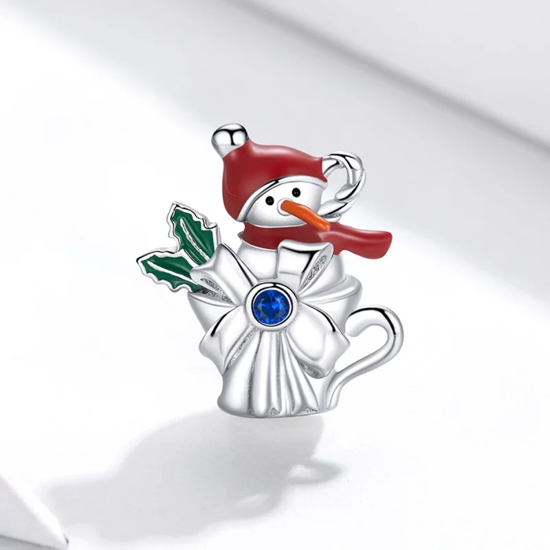 (image pour) Charm de tasse de bonhomme de neige en argent de style Pandora - BSC373 - Afficher 2