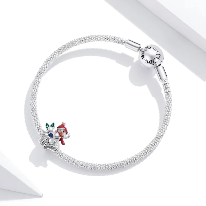(image pour) Charm de tasse de bonhomme de neige en argent de style Pandora - BSC373 - Afficher 3
