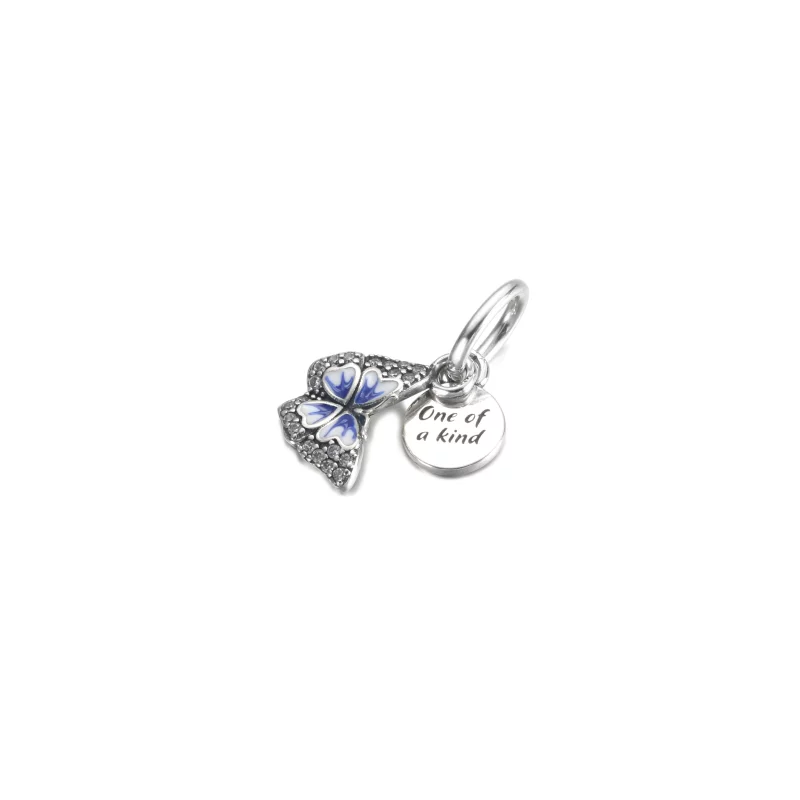 (image pour) Charm double pendentif PANDORA papillon bleu et citation - 790757C01 - Afficher 2