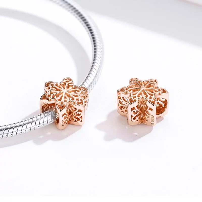 (image pour) Charm en argent de style Pandora avec des flocons de neige - SCC719-C - Afficher 2