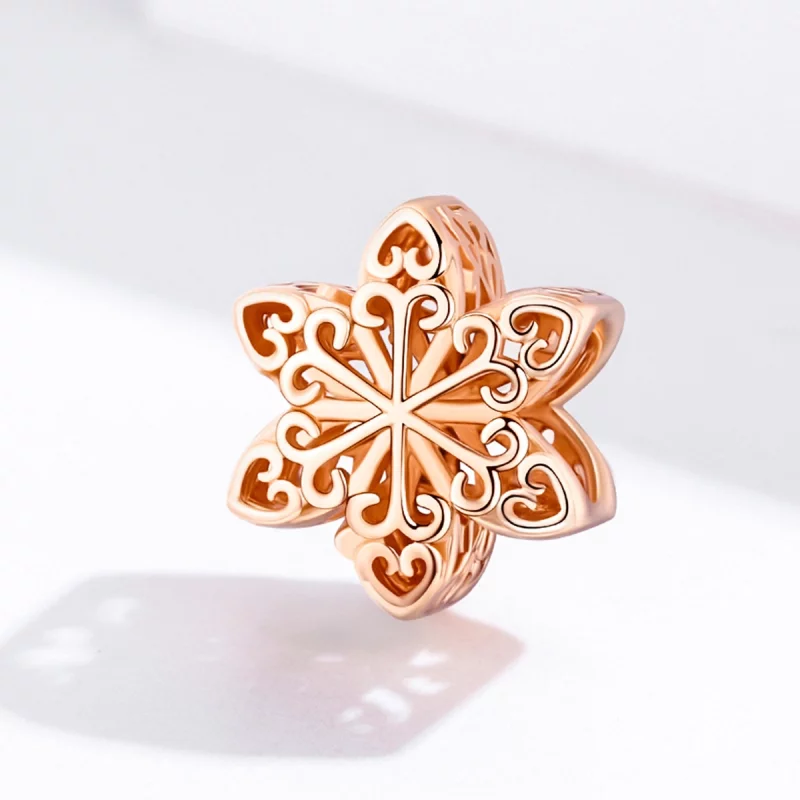 (image pour) Charm en argent de style Pandora avec des flocons de neige - SCC719-C - Afficher 3