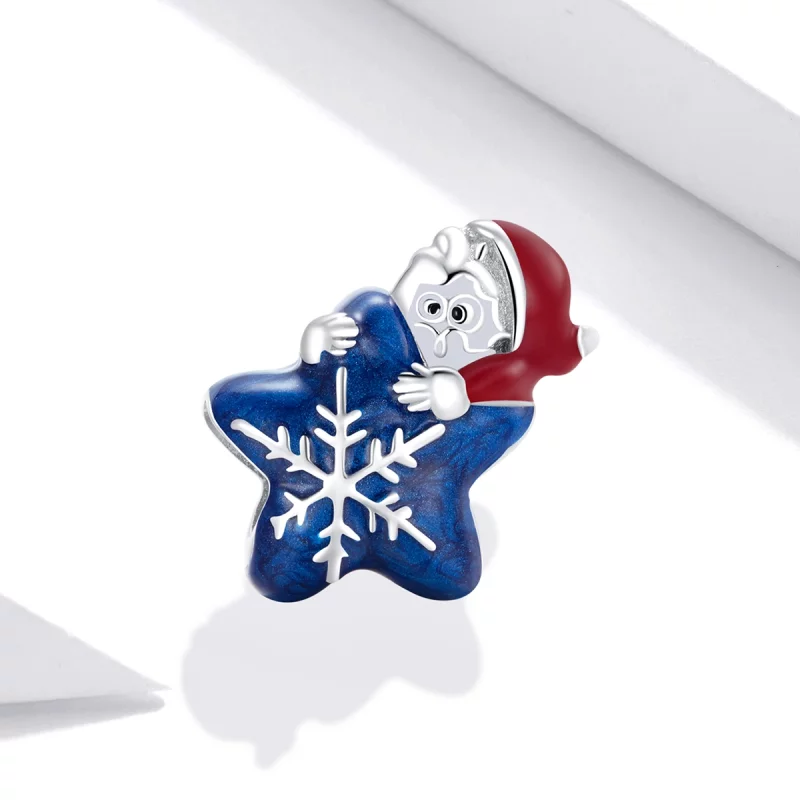 (image pour) Charm en argent de style Pandora représentant le Père Noël - BSC372 - Afficher 2