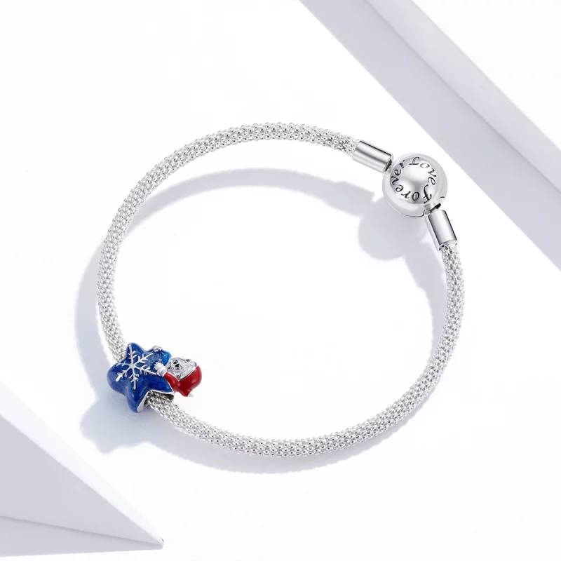 (image pour) Charm en argent de style Pandora représentant le Père Noël - BSC372 - Afficher 3