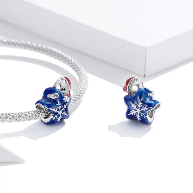 (image pour) Charm en argent de style Pandora représentant le Père Noël - BSC372 - Afficher 4