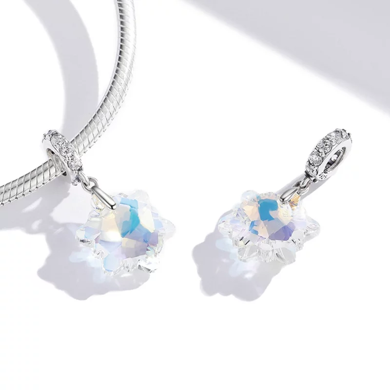 (image pour) Charm en argent style Pandora avec cristaux en forme de flocons de neige - SCC19 - Afficher 4