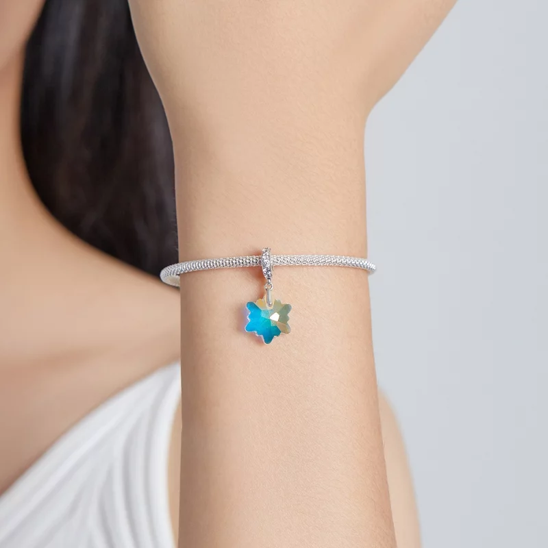 (image pour) Charm en argent style Pandora avec cristaux en forme de flocons de neige - SCC19 - Afficher 5