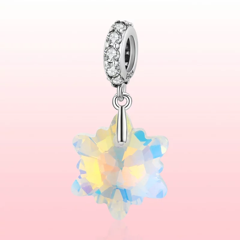 (image pour) Charm en argent style Pandora avec cristaux en forme de flocons de neige - SCC19 - Afficher 6