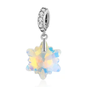 (image pour) Charm en argent style Pandora avec cristaux en forme de flocons de neige - SCC1979