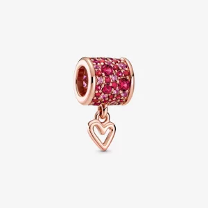 (image pour) Charm en forme de baril en forme de cœur libre en pavé de PANDORA - 789548C01