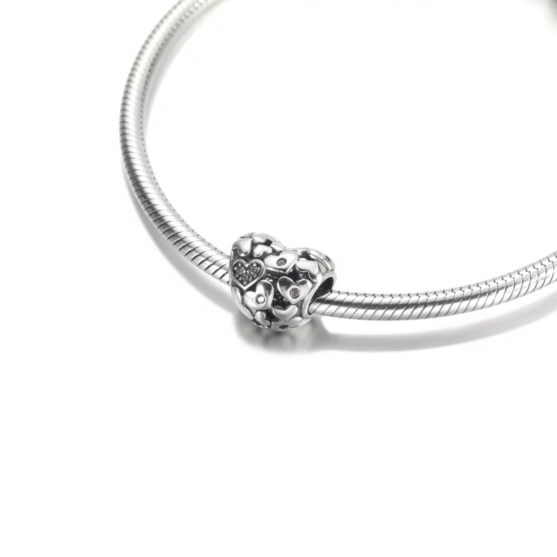 (image pour) Charm PANDORA Cœur Ajouré Étincelant - 791061C01 - Afficher 5